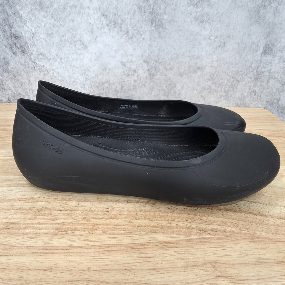 Crocs Brooklyn Flats Womens 6   Black Slip On Comfort Ballerina Shoes